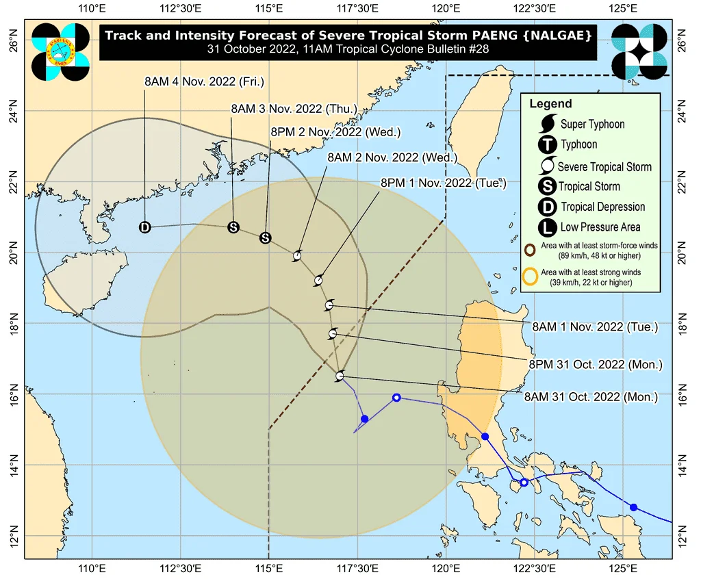 Paeng re-intensifies into severe tropical storm; Queenie now a tropical storm