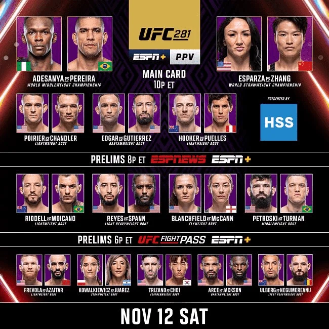 UFC 281 | ADESANYA VS PEREIRA | REPLAY | TB