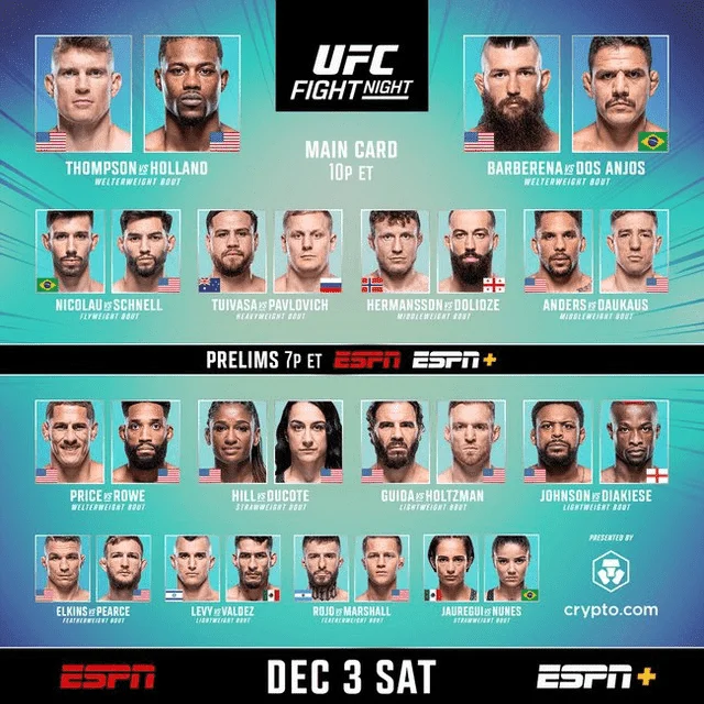 UFC FN | THOMPSON VS HOLLAND | WEBDL | REPLAY | TB