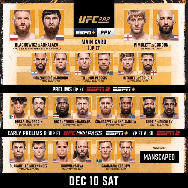 UFC 282 | BLACHOWICZ VS ANKALAEV | REPLAY | TB