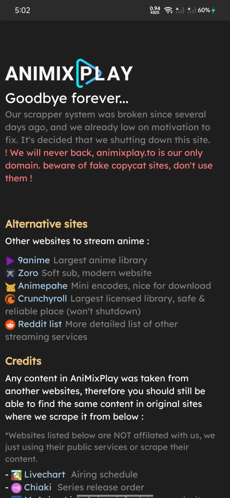 Animixplay shut down