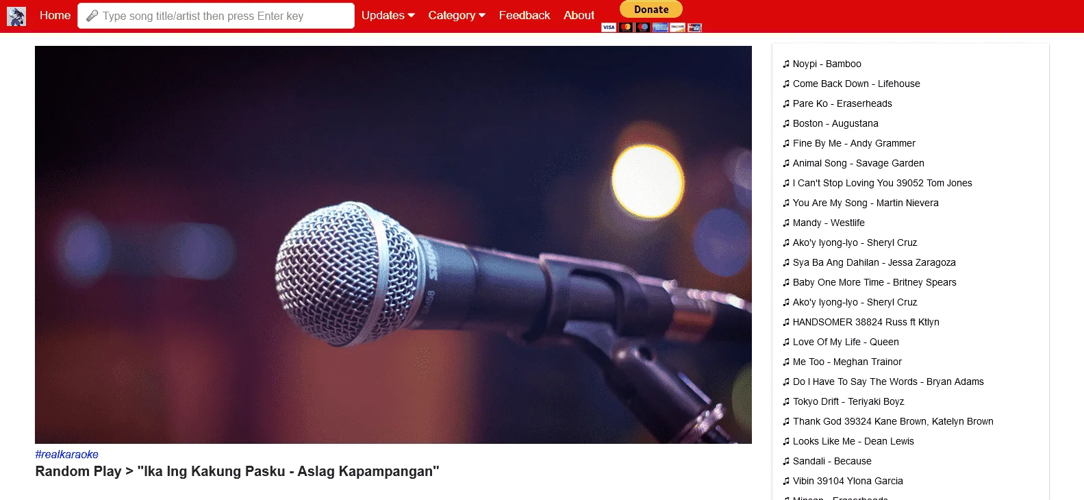 Real Karaoke website