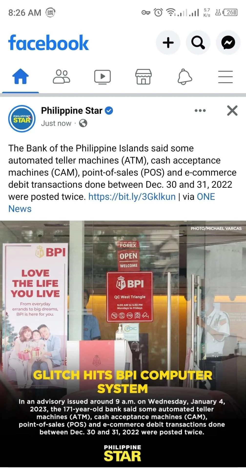 Computer Glitch sa BPI bank.