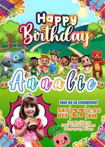 Cocomelon Birthday girl new invitation 2023 (Copy).webp