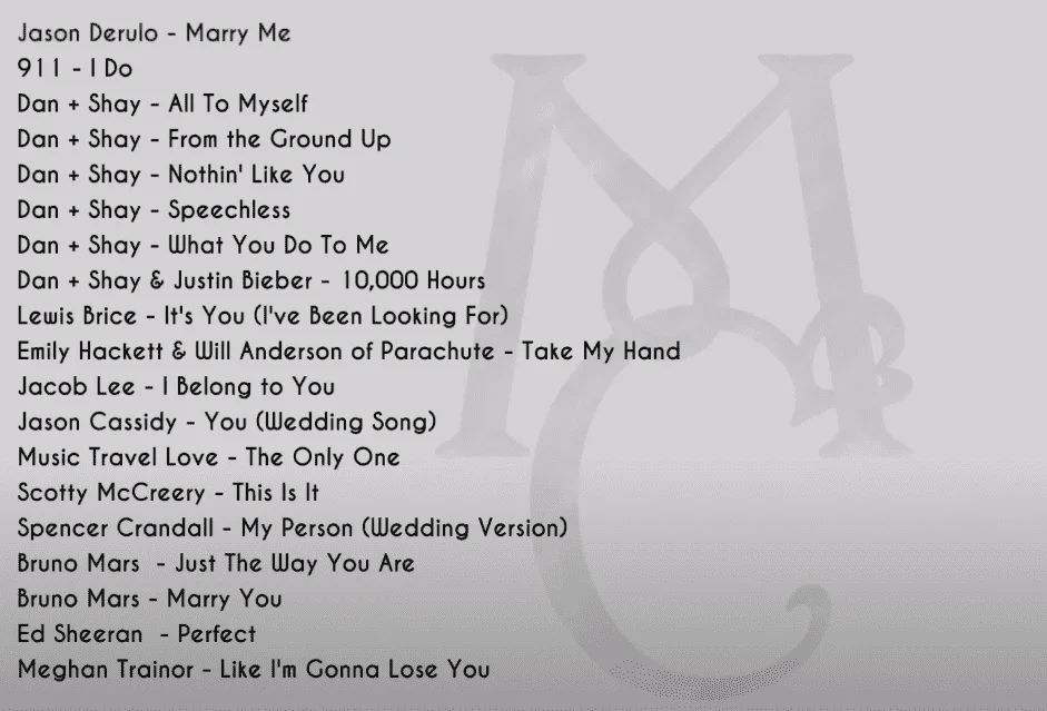 Wedding Playlist (Jason Derulo, Dan + Shay, Music Travel Love, Bruno Mars)
