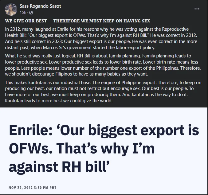 Export more OFW's