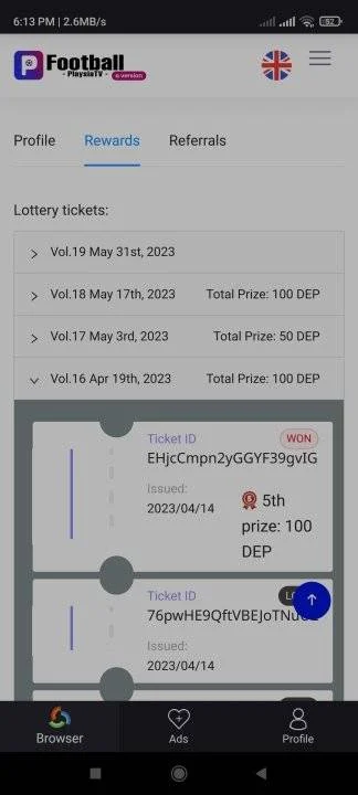 Watch to get lottery ticket and won up to 30k deapcoin