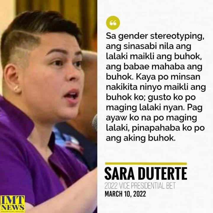 Sara Duterte: LGBT din ako