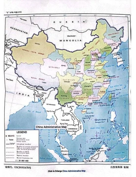 China's Released Its New Map, Includes 10-dashline of South China Sea
