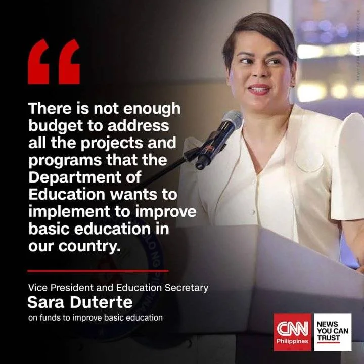 There is not enough budget | Sara Duterte