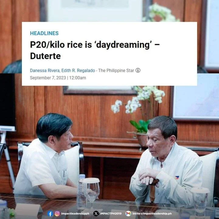 P20/kilo rice is daydreaming'  Duterte