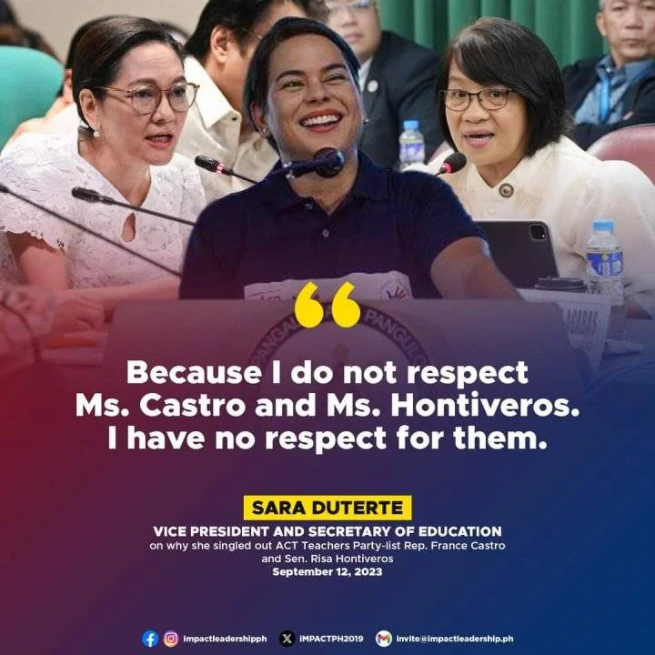 I have no respect for them. - Sara Duterte