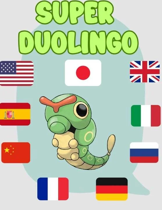 Super DuoLingo by Caterpie -Light Grey Light Blue Modern Minimal Bold New Language Flyer.webp