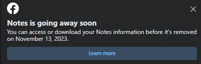Facebook* Notes Will End Soon