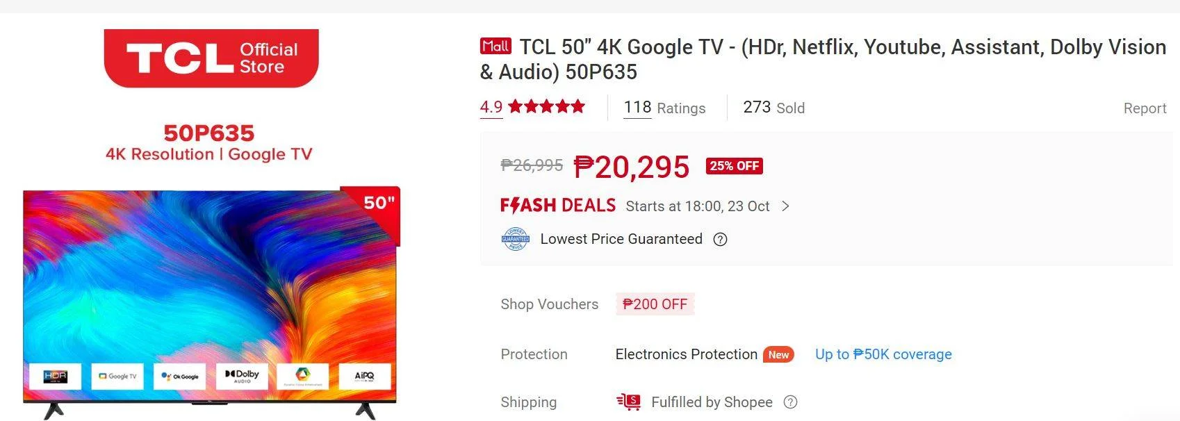 TCL 50 Inches 4K TV.JPG