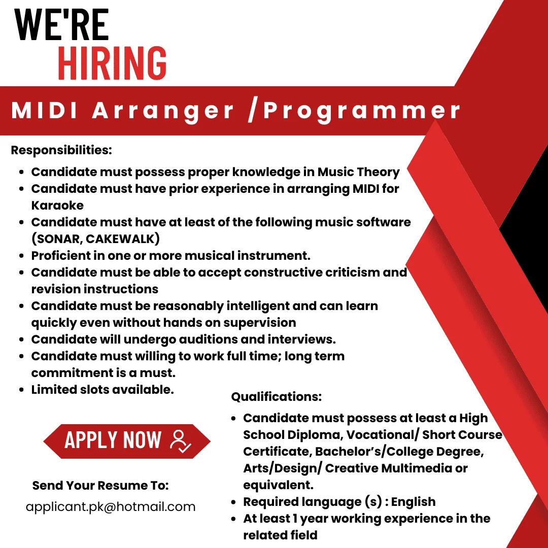 Looking for MIDI Arranger / Programmer