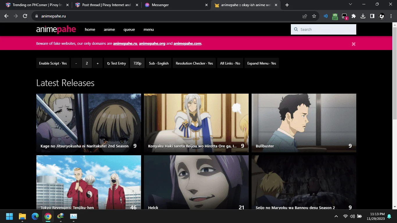 Animepahe : Auto Download Script v.0.1.5 -  11/29/2023