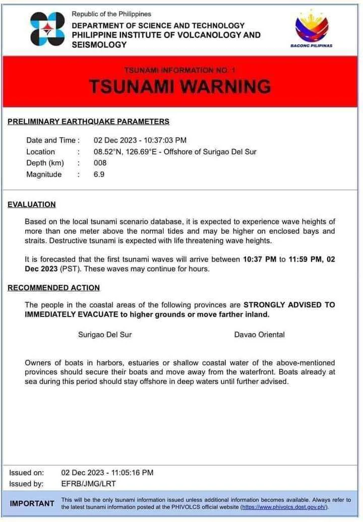 TSUNAMI ALERT (Mindanao Earthquake) PRAY FOR THEM