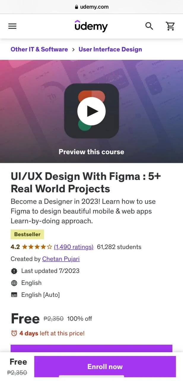 [UDEMY] - UI/UX Design With Figma : 5+ Real World Projects