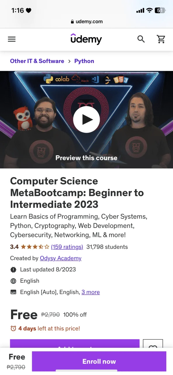 [UDEMY] - Computer Science MetaBootcamp: Beginner to Intermediate 2023