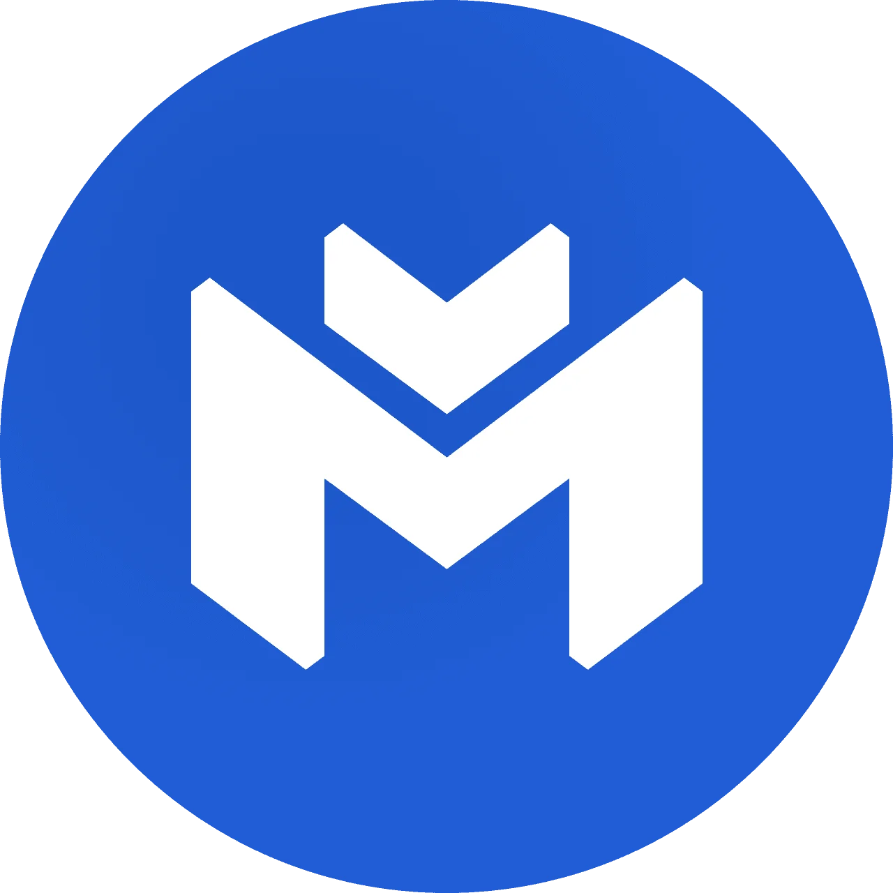Mavia Circle White Icon Blue Background.webp