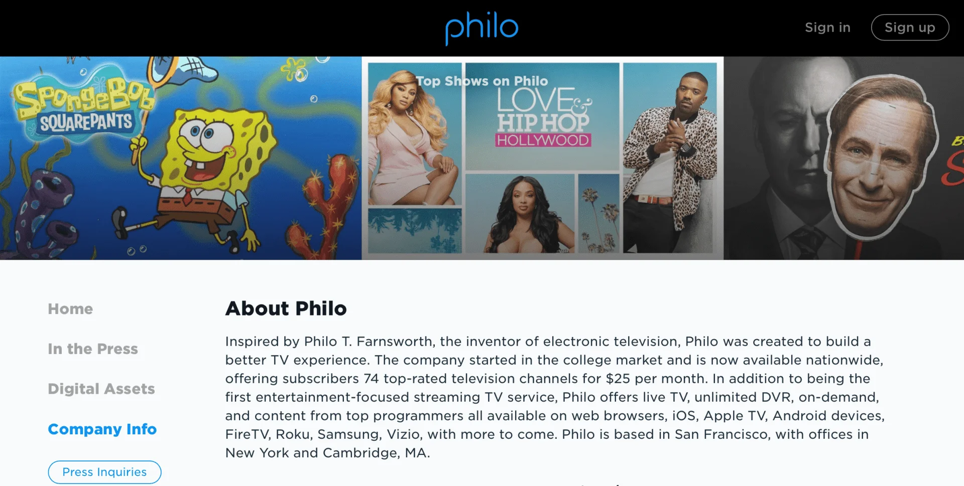 About Philo Streaming TV Service Subscription for $25.png