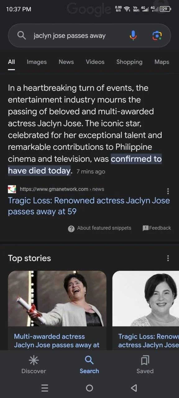 Jaclyn Jose Passed Away?