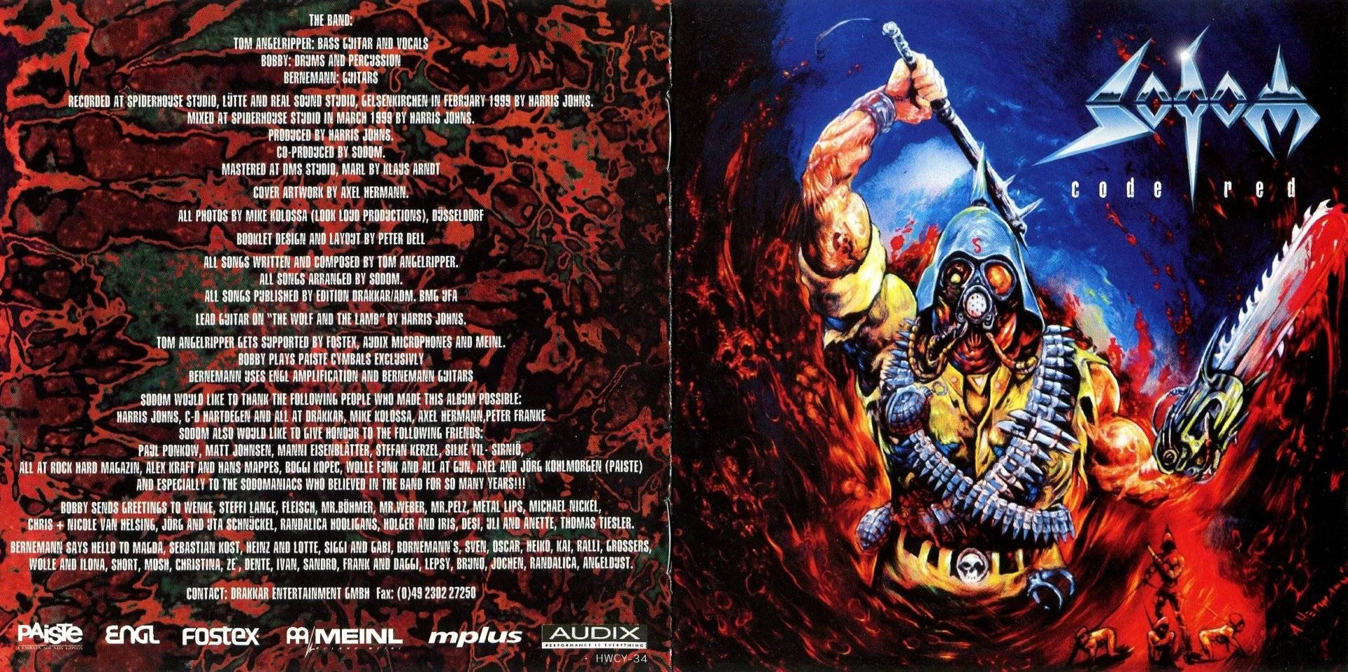 Sodom - [ 1999 ] - Code Red - [ FLAC (tracks+.cue) 16-Bit 44.1 kHz ] + HD Scans
