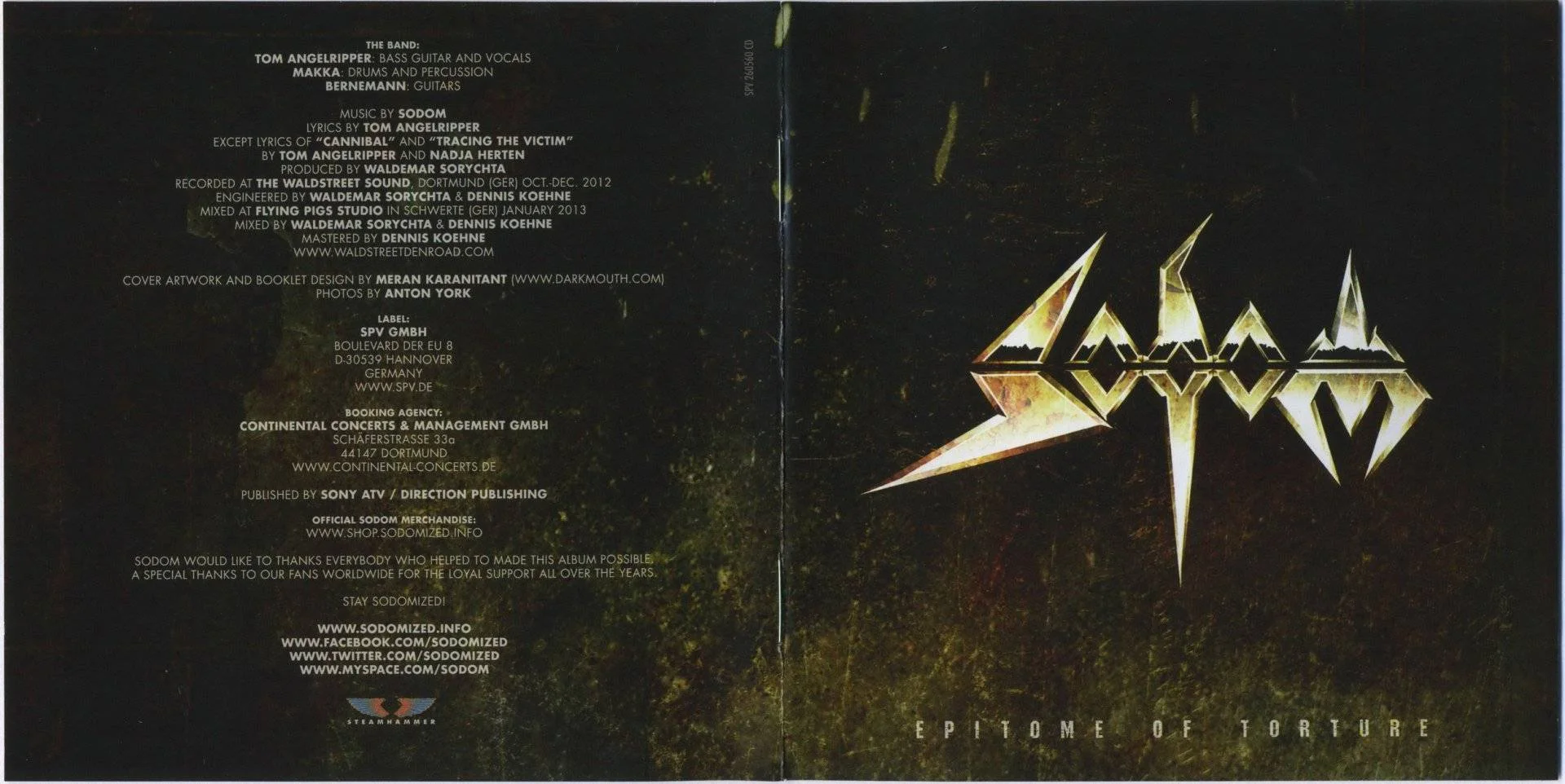 Sodom - [ 2013 ] - Epitome Of Torture - [ FLAC (tracks+.cue) 16-Bit 44.1 kHz ] + HD Scans