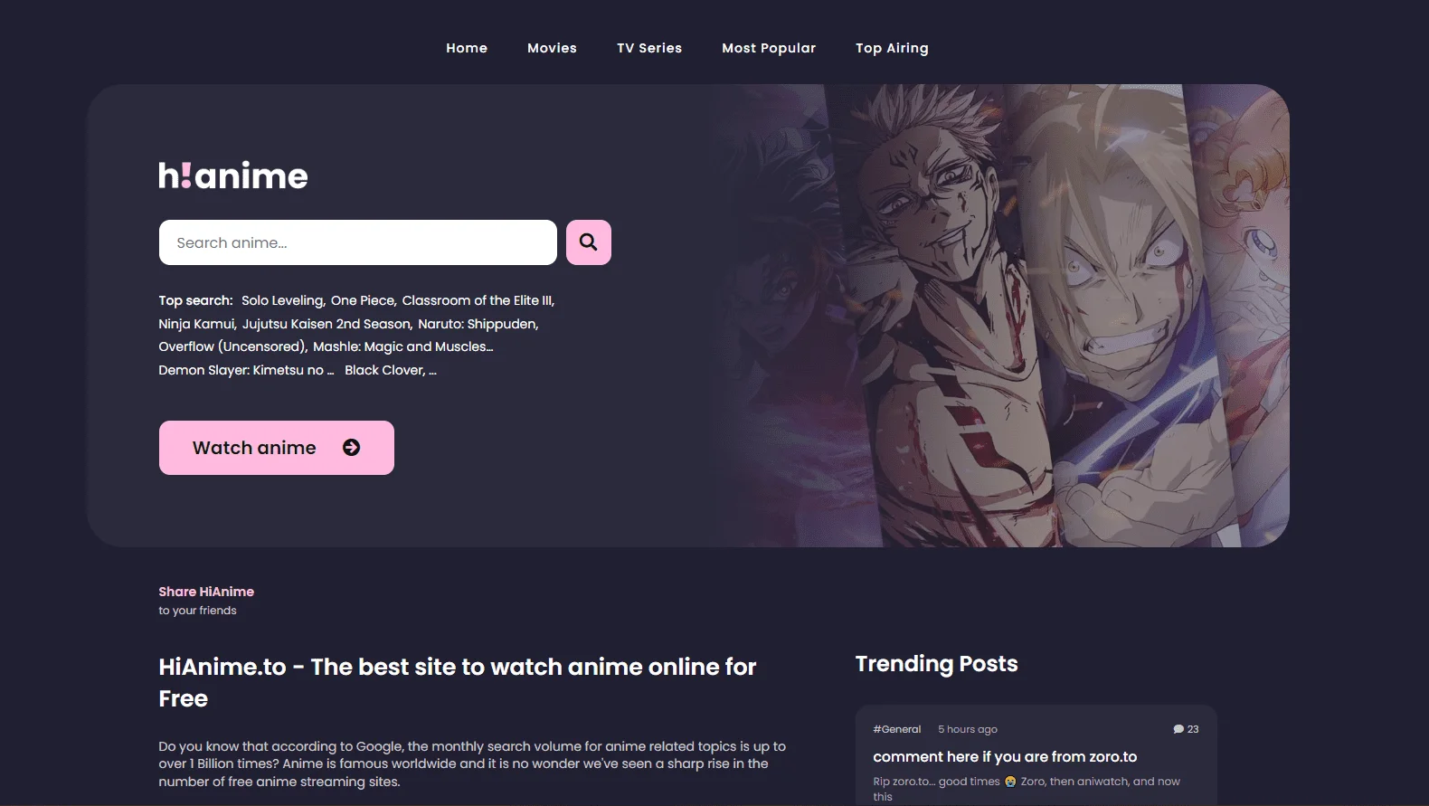 H!anime website + [NO ADS]