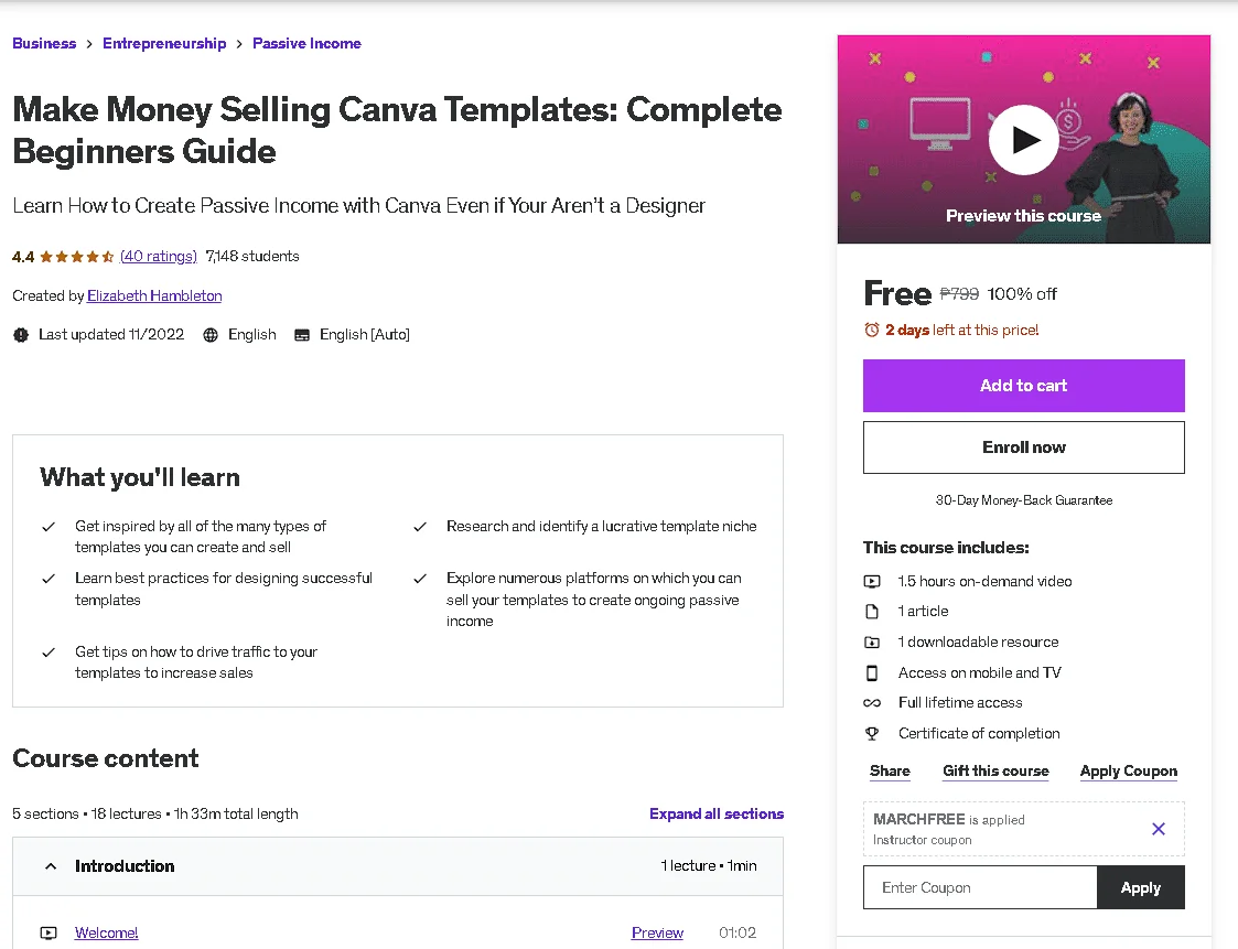 Free Udemy Course: Make Money Selling Cαиνα Templates: Complete Beginners Guide