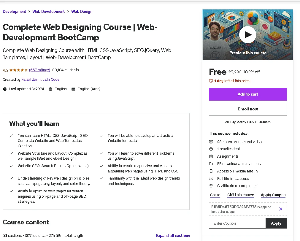 Free Udemy Course: Complete Web Designing Course | Web-Development BootCamp