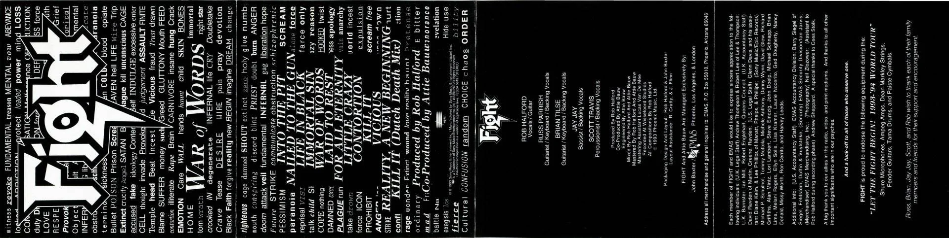 FIGHT [ ROB HALFORD (Judas Priest) ] - [ 1993 ] - War Of Words - [ FLAC (tracks+.cue) 16-Bit 44.1 kHz ] + HD CD Scans/Artworks