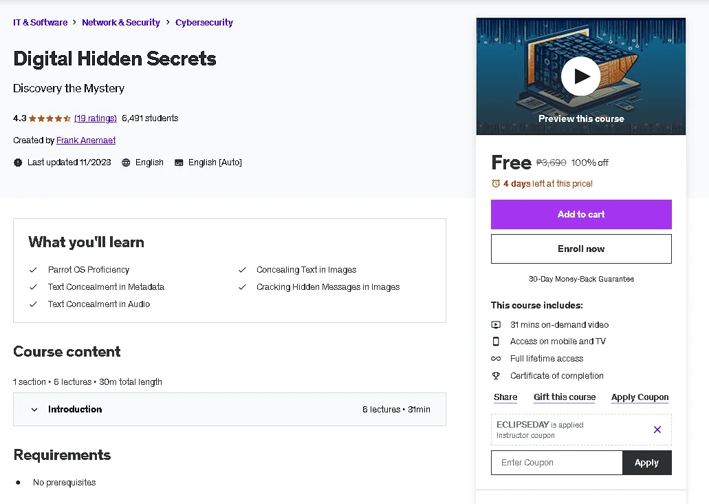 Free Udemy Course: Digital Hidden Secrets