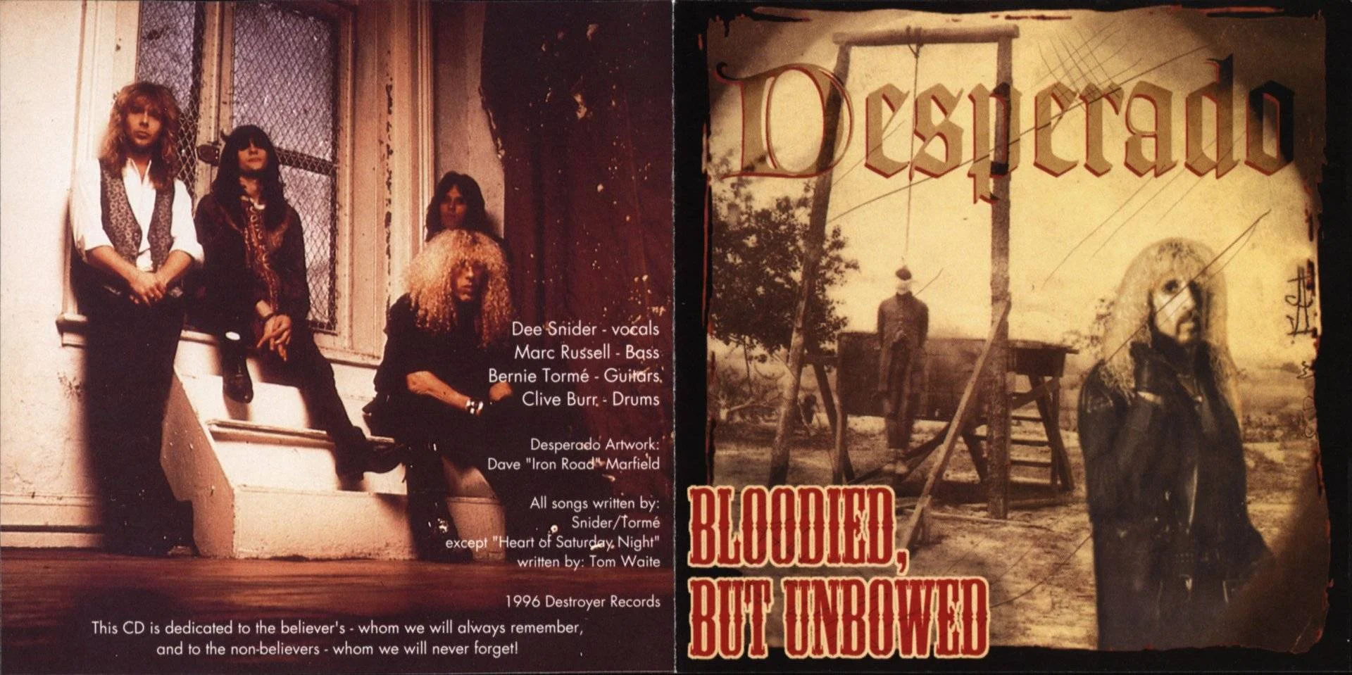 (Dee Snider) Desperado - [ 1996 ] - Bloodied But Unbowed - [ FLAC (Tracks + .cue) 16-Bit 44.1 kHz ] + HD Scans/Artworks