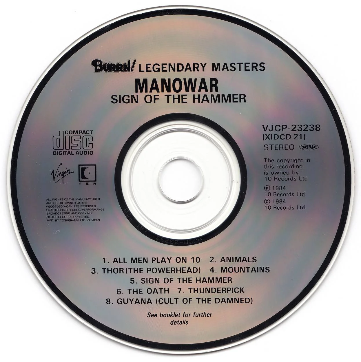 Manowar - [ 1984 ] - Sign Of The Hammer - [ FLAC (Tracks + .cue) 16-Bit 44.1 kHz ] + HD Jp.Pr.CD Scans/Artworks