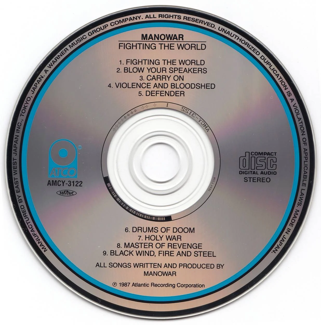 Manowar - [ 1987 ] - Fighting The World - [ FLAC (Tracks + .cue) 16-Bit 44.1 kHz ] + HD Jp.Pr.CD Scans/Artworks