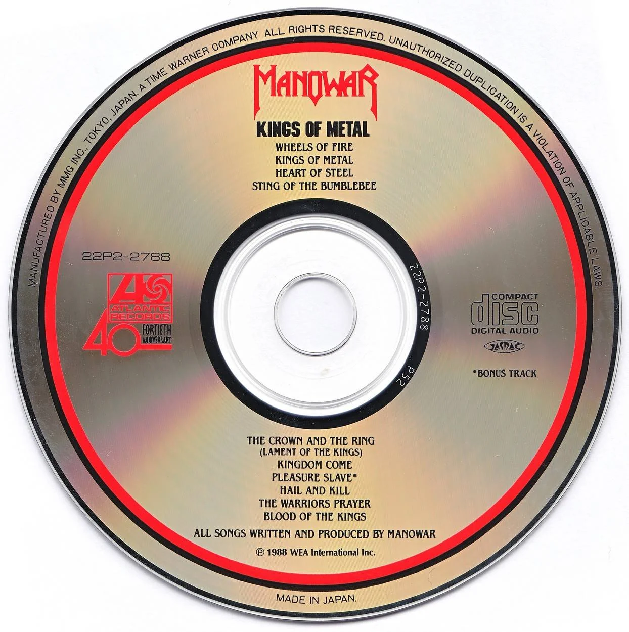 Manowar - [ 1988 ] - Kings Of Metal - [ FLAC (Tracks + .cue) 16-Bit 44.1 kHz ] + HD Jp.Pr.CD Scans/Artworks