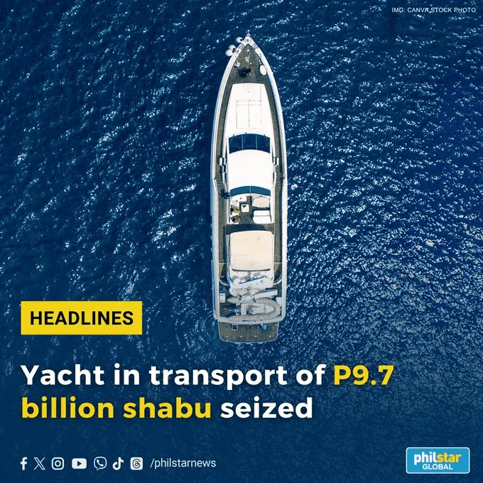 Yacht in transport of P9.7 billion shabu seized
