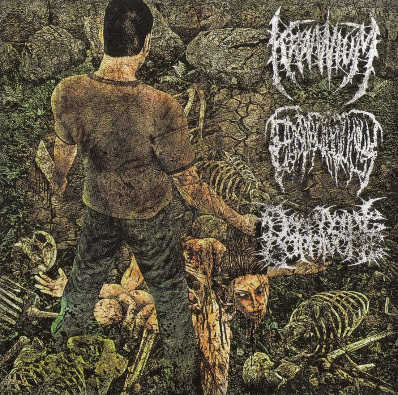 KRAANIUM - [ 2010 ] - Kraanium / Epicardiectomy / Dormant Carnivore - Goresoaked Slamassacre (3-Way Split) - [ FLAC 16-Bit 44.1 kHz ]