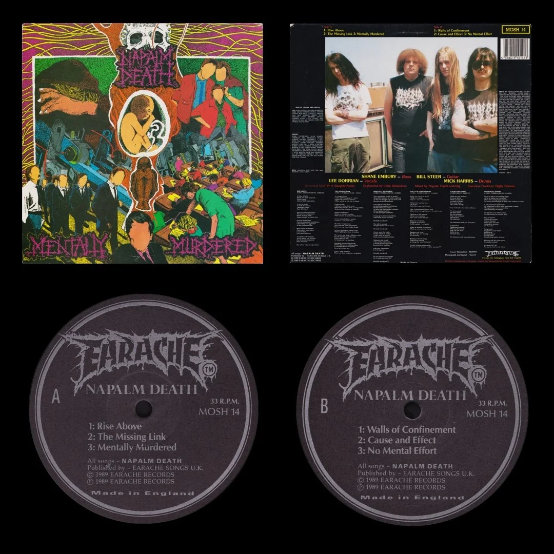 LP/VINYL (Digitized) | HR/HF FLAC 24-Bit 192.0 kHz - NAPALM DEATH - 1989 - Mentally Murdered (Earache  MOSH 14, UK (Sleeve in France))