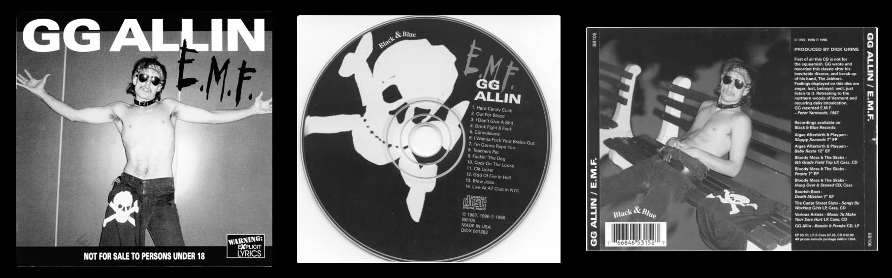 GG Allin - 1987 (1996) - (GG Allin (GG Allin & The Scumfucs)) - E.M.F. (Eat My Fuc) (Reissue) - [ FLAC 16-Bit 44.1 kHz ]
