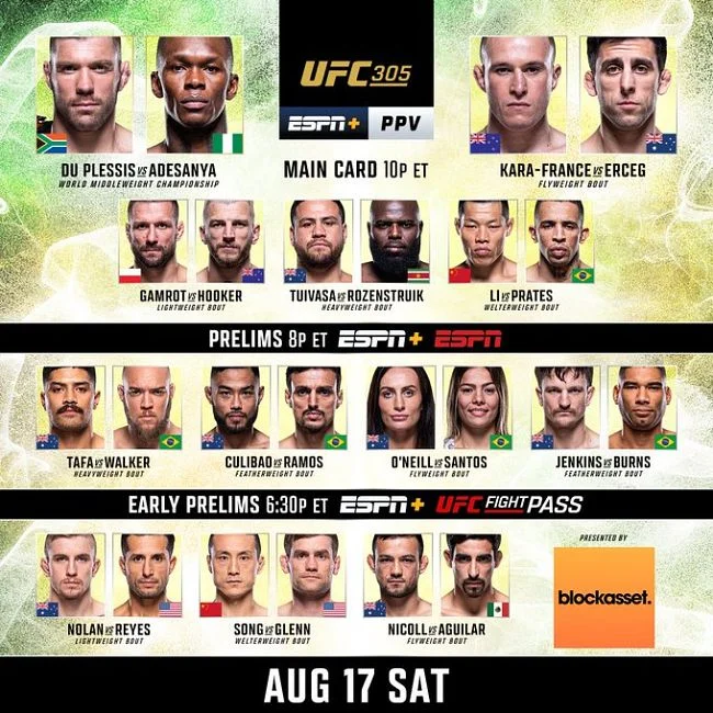 UFC 305 DU PLESSIS VS ADESANYA