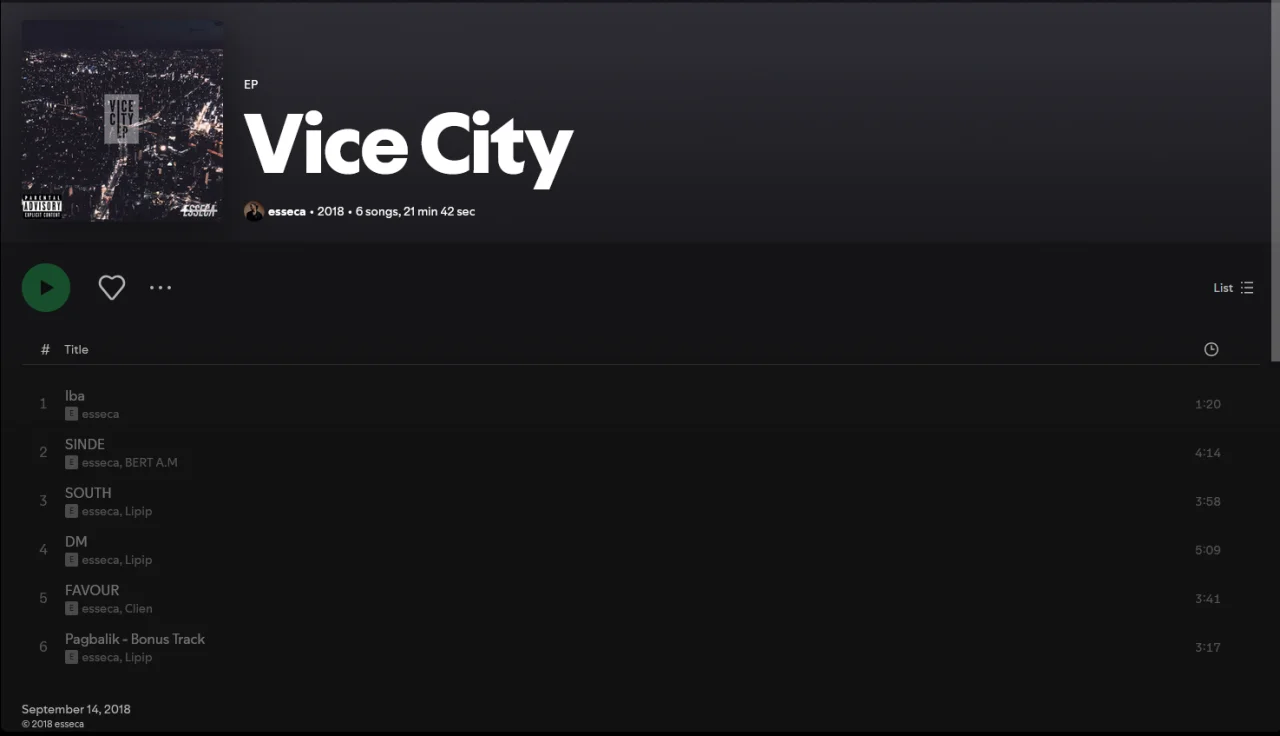 Looking for esseca's Vice City EP