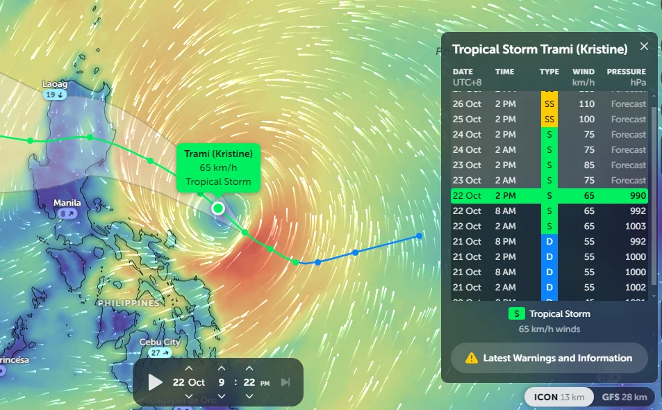 Bagyong Kristine 9:20PM 10/22/24