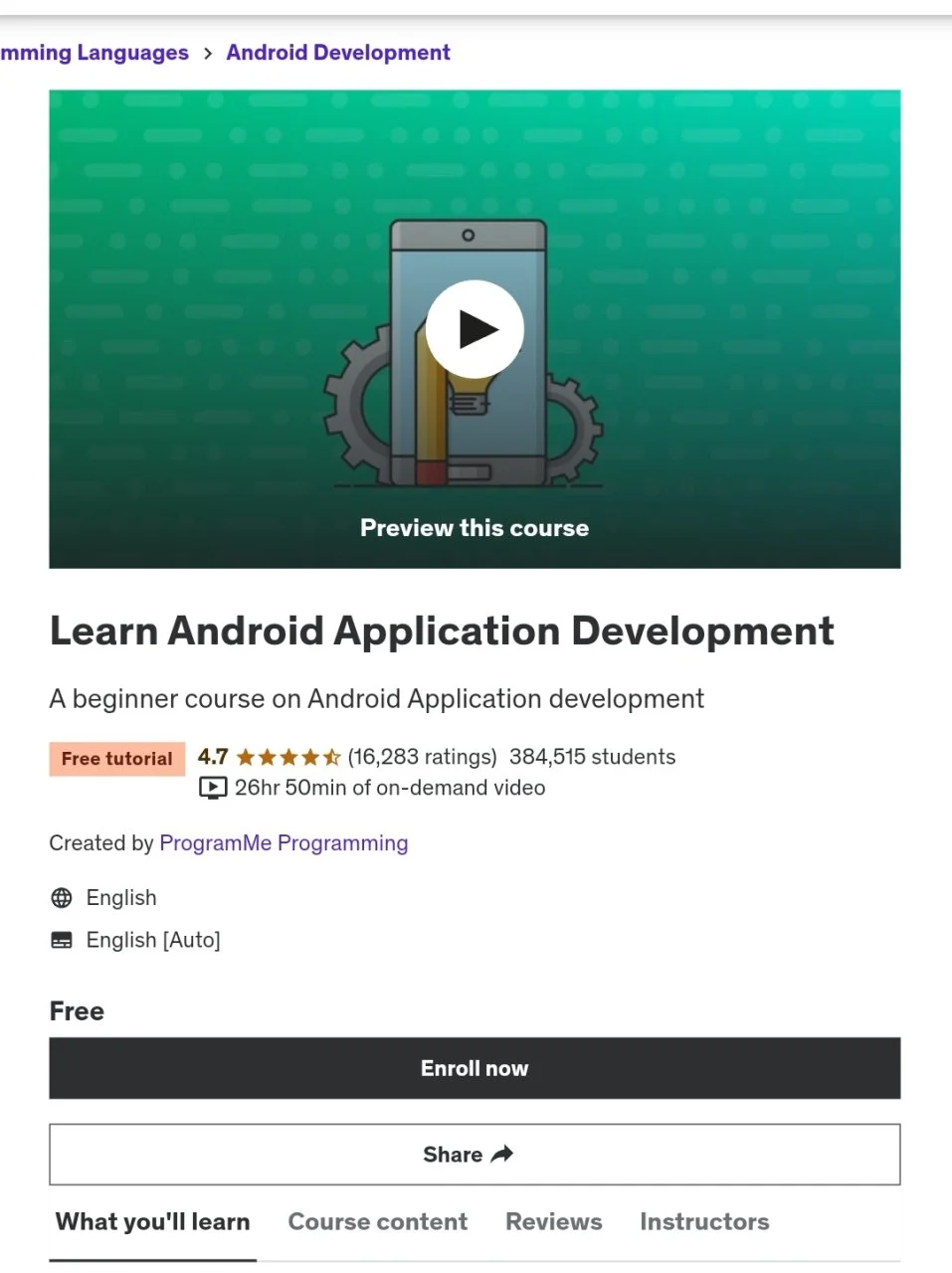 [UDEMY LIMITED] Learn Android Application Development