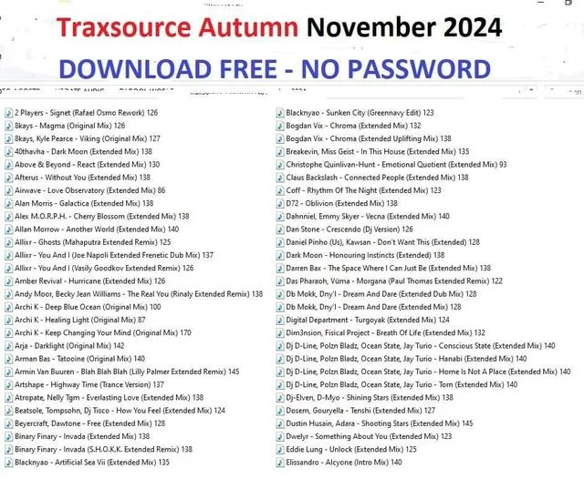 DJ TRAXSOURCE AUTUMN NOV 24K
