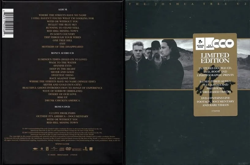 U2 - The Joshua Tree [20th Anniversary Super Deluxe Limited Edition] 2007 CD/DVD