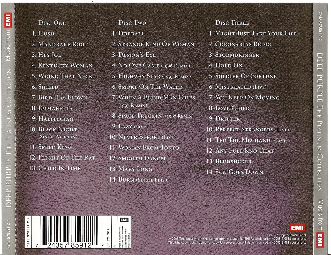 Deep Purple  The Platinum Collection.- 2005