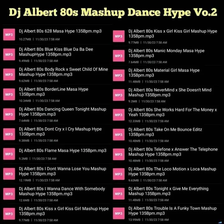 DJ Albert 80's Mashup Dance Hype Vol.2